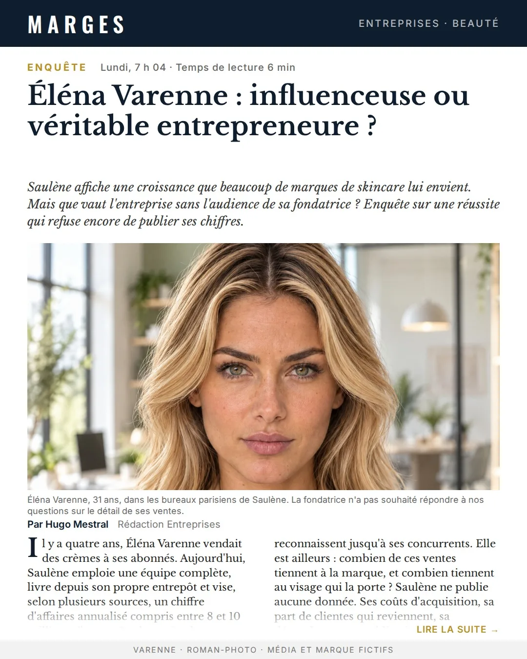 Article de Marges sur Éléna